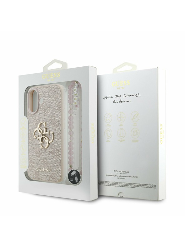 Guess Guess PU 4G Metal Logo Strap Задний чехол для iPhone 17 Pink