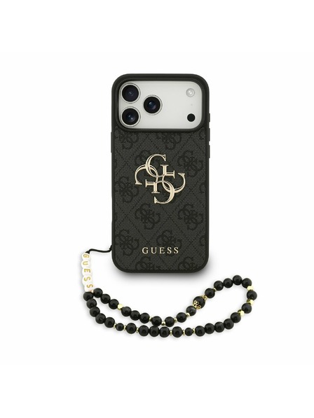 Guess Guess PU 4G Metal Logo Strap Задний чехол для iPhone 17 Pro Max Black