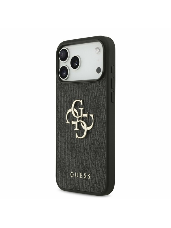 Guess Guess PU 4G Metal Logo Strap Задний чехол для iPhone 17 Pro Max Black