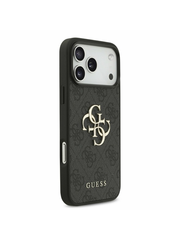 Guess Guess PU 4G Metal Logo Strap Задний чехол для iPhone 17 Pro Max Black