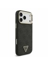 Guess Guess PU Leather 4G Strass Triangle Logo Gold Frame MagSafe Задний чехол для iPhone 17 Pro Max Black