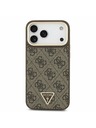 Guess Guess PU Leather 4G Strass Triangle Logo Gold Frame MagSafe Задний чехол для iPhone 17 Pro Max Brown
