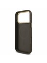 Guess Guess PU Leather 4G Strass Triangle Logo Gold Frame MagSafe Задний чехол для iPhone 17 Pro Max Brown
