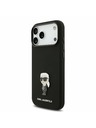 Karl Lagerfeld Karl Lagerfeld Liquid Silicone Metal Ikonik Задний чехол для iPhone 17 Pro Max Black