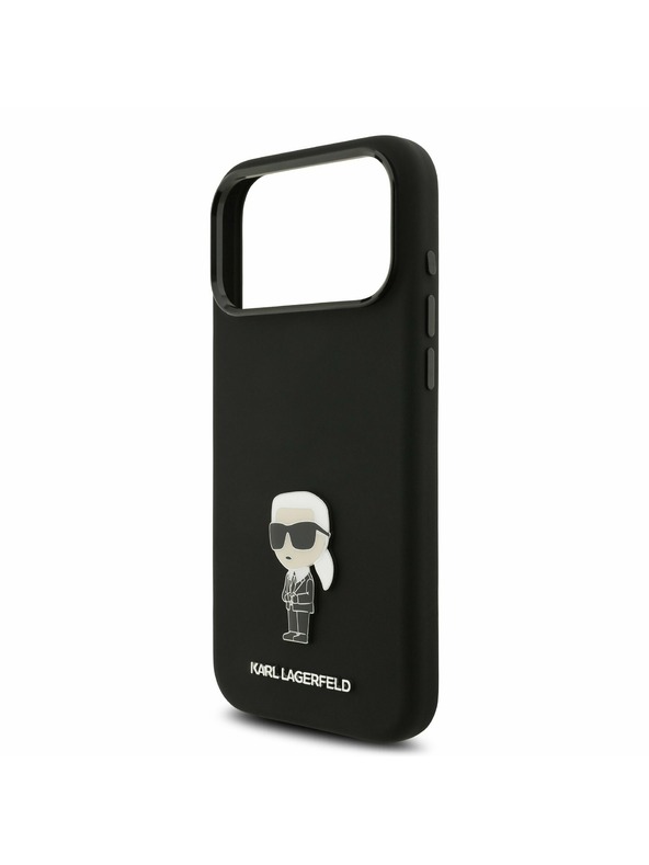 Karl Lagerfeld Karl Lagerfeld Liquid Silicone Metal Ikonik Задний чехол для iPhone 17 Pro Max Black