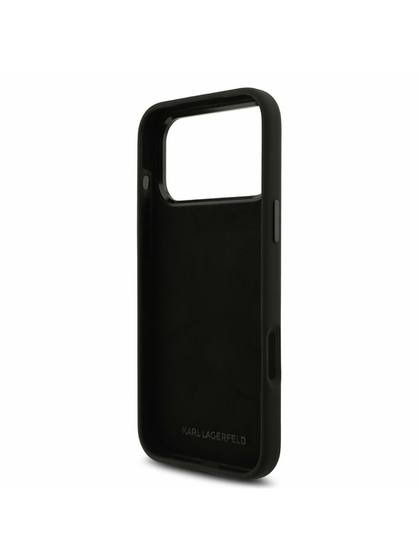Karl Lagerfeld Karl Lagerfeld Liquid Silicone Metal Ikonik Задний чехол для iPhone 17 Pro Max Black
