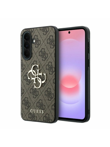Guess Guess PU 4G Metal Logo Задна Обвивка за Samsung Galaxy A37 Brown