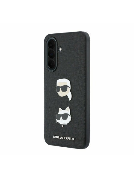 Karl Lagerfeld Karl Lagerfeld Liquid Silicone Metal Karl and Choupette Задна Обвивка за Samsung Galaxy A37 Black