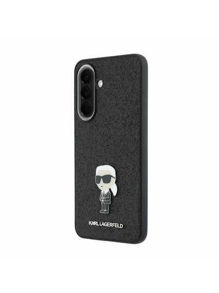 Karl Lagerfeld Karl Lagerfeld Fixed Glitter Metal Ikonik Задна Обвивка за Samsung Galaxy A57 Black
