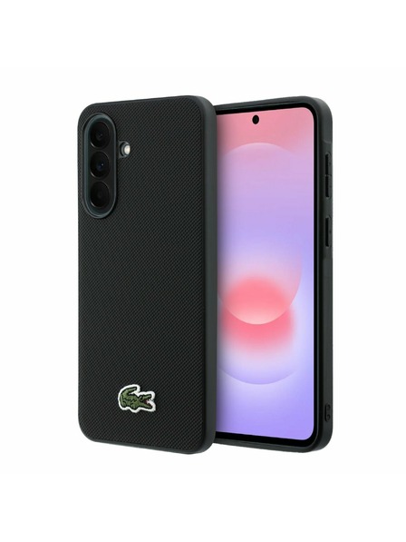 Lacoste Lacoste Iconic Petit Pique Woven Logo MagSafe Задна Обвивка за Samsung Galaxy A37 Black