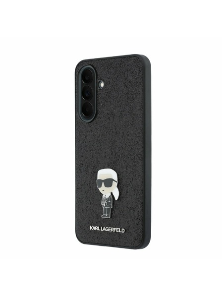Karl Lagerfeld Karl Lagerfeld Fixed Glitter Metal Ikonik Задна Обвивка за Samsung Galaxy A37 Black