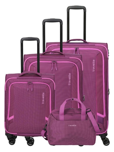 Travelite Комплект пътнически куфари Travelite Corsiica S,M,L,BB Розово