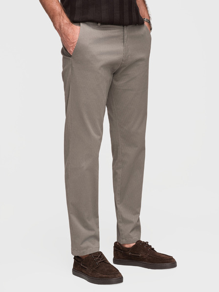 Ombre Clothing Мъжки chino панталони REGULAR FIT с фина структура - сив V1 P1518 Ombre Clothing