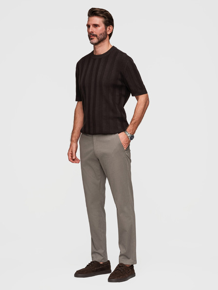 Ombre Clothing Мъжки chino панталони REGULAR FIT с фина структура - сив V1 P1518 Ombre Clothing
