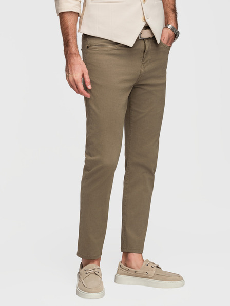 Ombre Clothing Мъжки chino панталони по мярка - маслинено зелен V3 O1523 Ombre Clothing