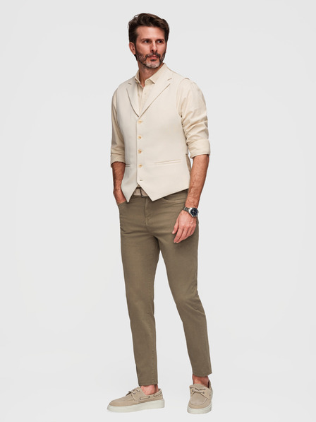 Ombre Clothing Мъжки chino панталони по мярка - маслинено зелен V3 O1523 Ombre Clothing