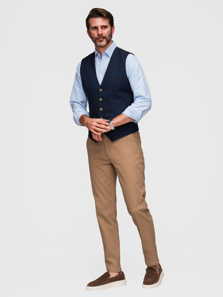 Ombre Clothing Мъжки chino панталони SLIM FIT - светло кафяв V2 P1524 Ombre Clothing