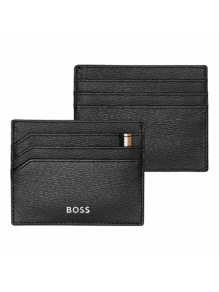 Hugo Boss Черен кожен калъф за карти Hugo Boss Iconic HLC421A