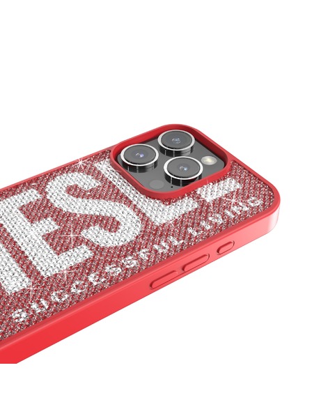 Diesel Diesel калъф за iPhone 16 Pro с кристали Swarovski червен 60188