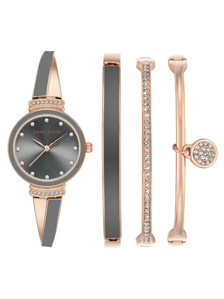 Anne Klein Розово-златист дамски комплект часовник и бижута Anne Klein