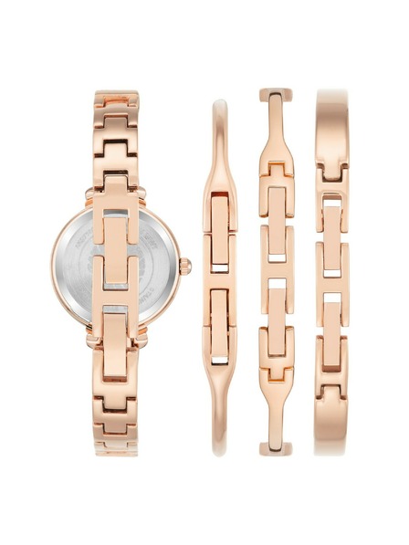 Anne Klein Розово-златист дамски комплект часовник и бижута Anne Klein