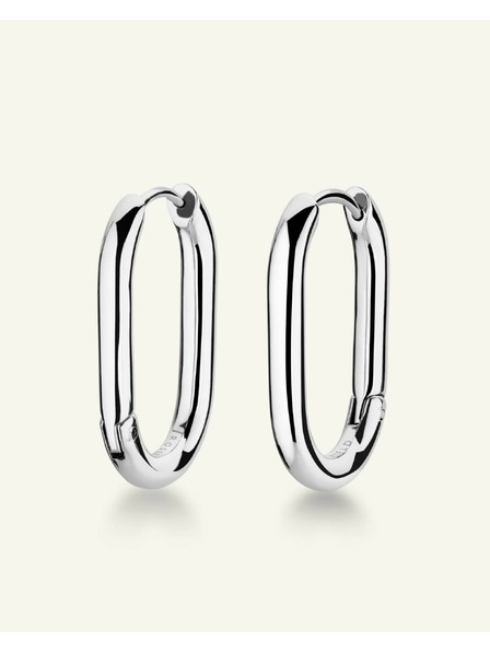 Rosefield Rosefield обеци сребърно цветни Large Oval Hoops JEOLS-J568