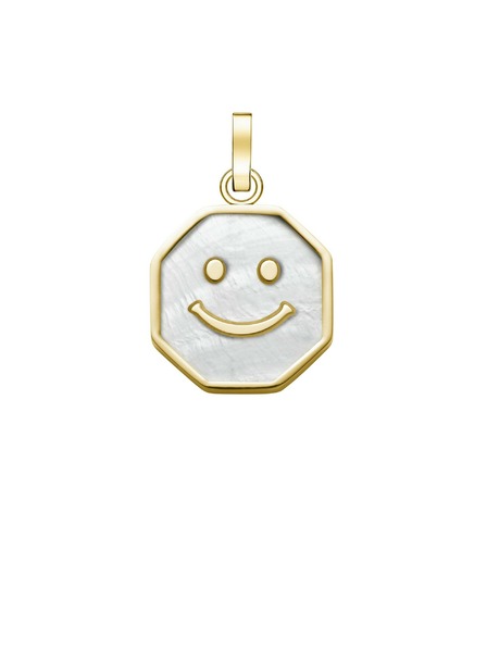 Rosefield Rosefield висулка в златист цвят Smiley Octagon PE-Gold-Smiley M