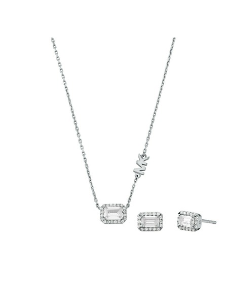 Michael Kors Комплект сребърни обеци и колие Michael Kors MKC1760CZSET
