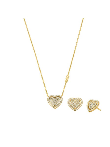 Michael Kors Комплект сребърни позлатени обеци и колие Michael Kors MKC1756CZSET