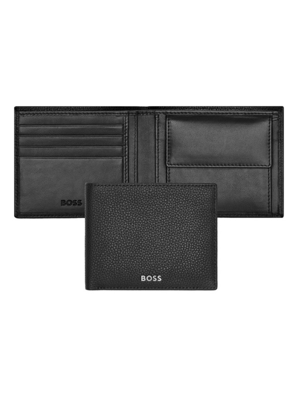 Hugo Boss Мъжко черно кожено портмоне Hugo Boss Classic HLM416A