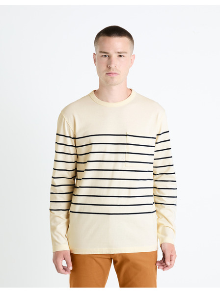 Celio Кремава мъжка тениска на райета Celio Veboxmlr