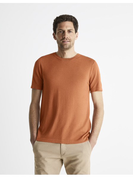 Celio Кафява мъжка основна тениска Celio Be1stee