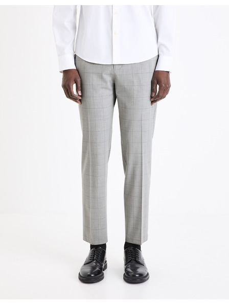 Celio Светлосиви мъжки карирани панталони чино Celio Gocarreau