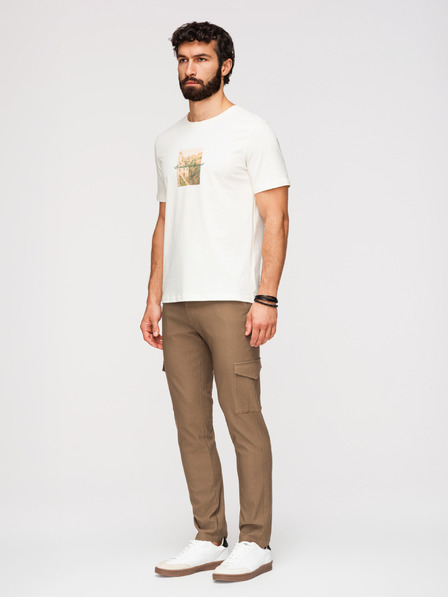 Ombre Clothing Мъжки панталони REGULAR с карго джобове - маслинено V2 P1515 Ombre Clothing