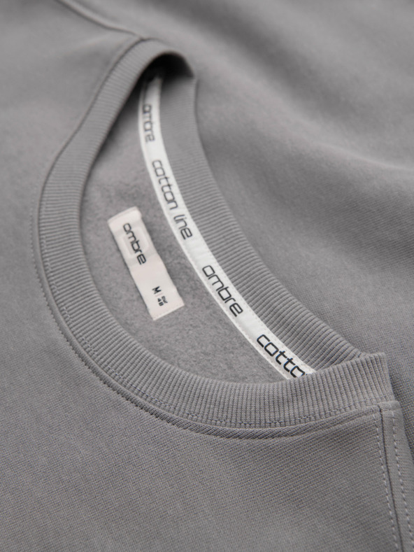 Ombre Clothing Мъжки суитшърт BASIC с кръгло деколте - сив Ombre Clothing