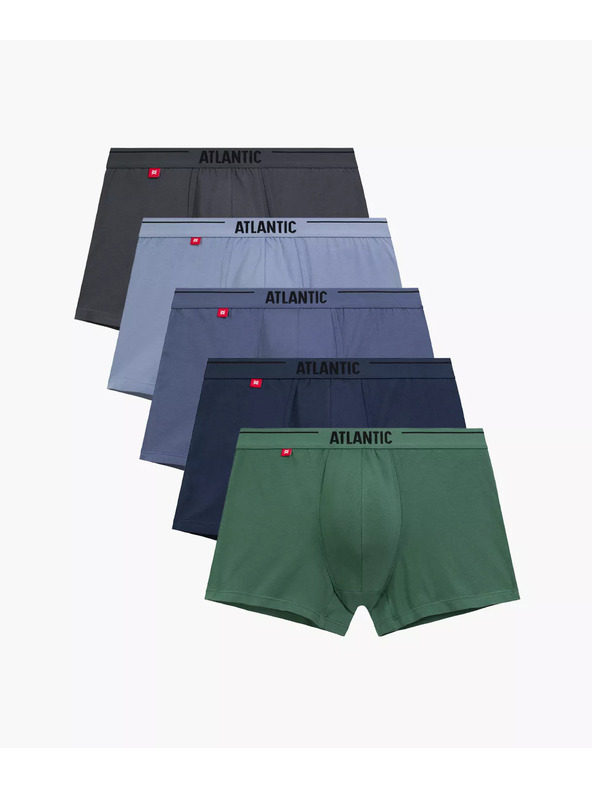 Atlantic 5-PACK Боксерки зелени, сиви и сини