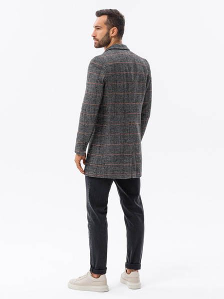 Ombre Clothing Черно мъжко палто с омбре ефект C500