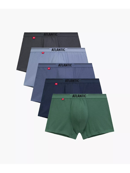 Atlantic 5-PACK Боксерки зелени, сиви и сини