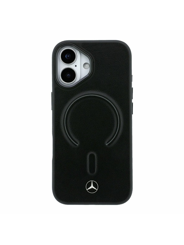 Mercedes Mercedes PU Leather 3D MagSafe Заден калъф за iPhone 17 Black