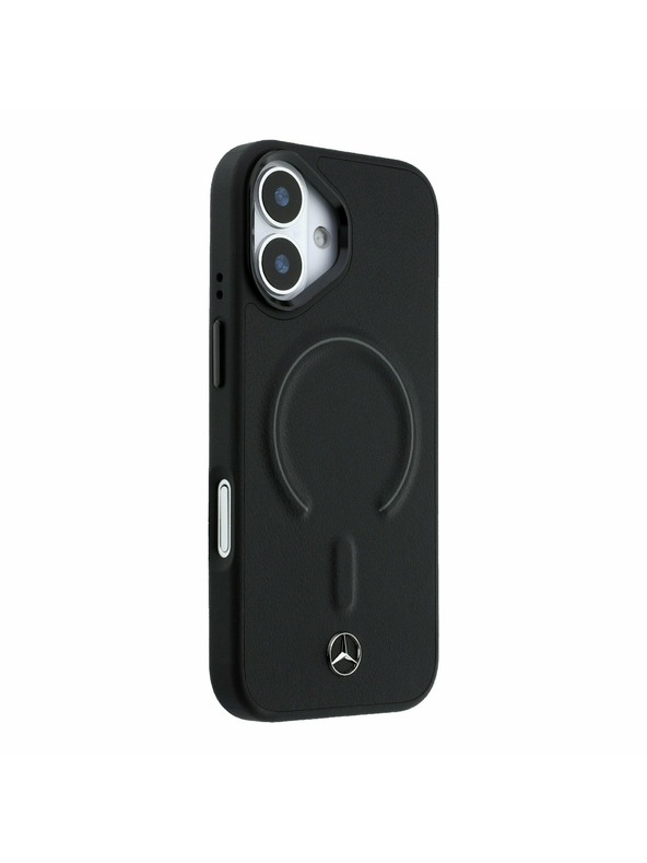Mercedes Mercedes PU Leather 3D MagSafe Заден калъф за iPhone 17 Black