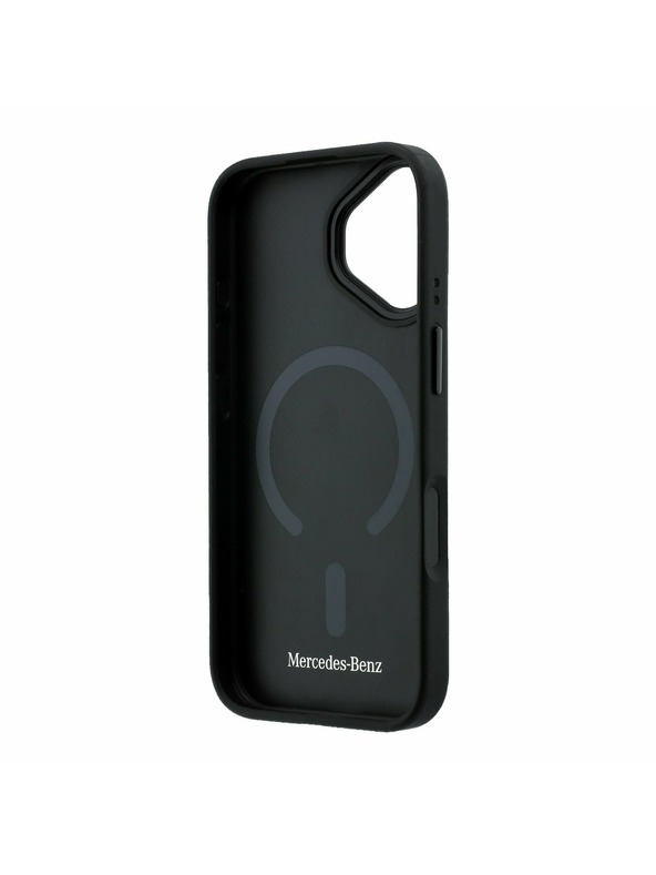 Mercedes Mercedes PU Leather 3D MagSafe Заден калъф за iPhone 17 Black
