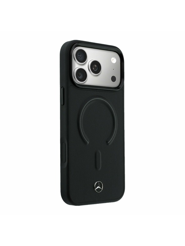 Mercedes Mercedes PU Leather 3D MagSafe Заден калъф за iPhone 17 Pro Black