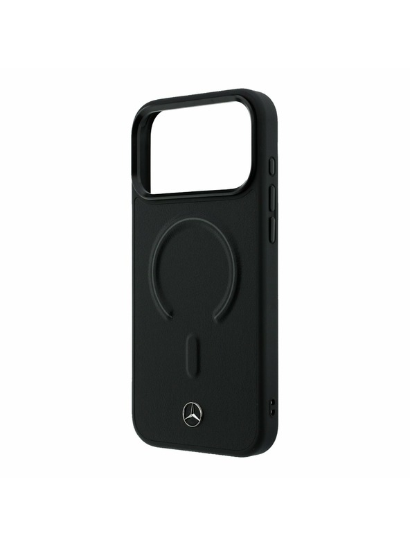 Mercedes Mercedes PU Leather 3D MagSafe Заден калъф за iPhone 17 Pro Max Black
