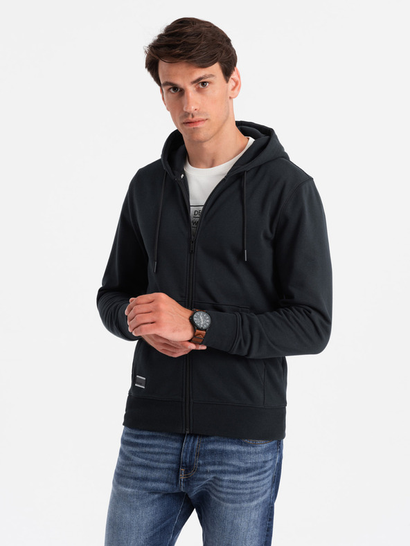 Ombre Clothing Мъжки памучен суитчър BASIC с цип Ombre Clothing