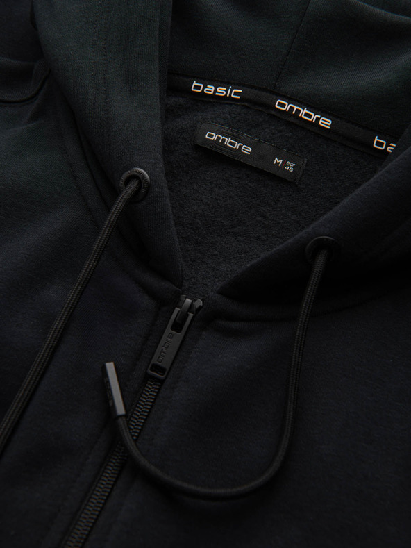 Ombre Clothing Мъжки памучен суитчър BASIC с цип Ombre Clothing