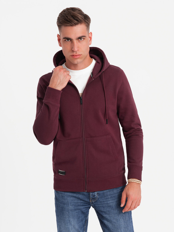 Ombre Clothing Мъжки памучен суитчър BASIC с цип Ombre Clothing