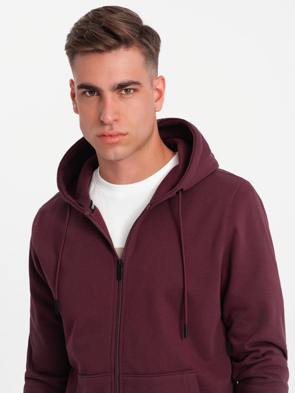 Ombre Clothing Мъжки памучен суитчър BASIC с цип Ombre Clothing
