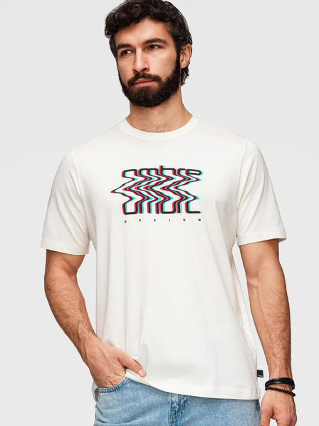 Ombre Clothing Мъжка памучна тениска с ombré принт - бяла V2 OM-TSPT-0286 Ombre Clothing