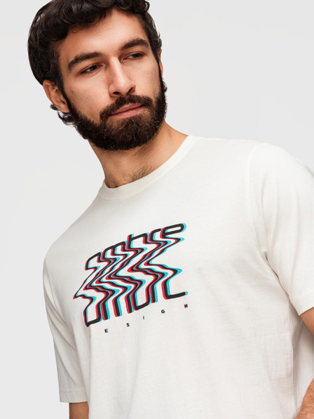 Ombre Clothing Мъжка памучна тениска с ombré принт - бяла V2 OM-TSPT-0286 Ombre Clothing