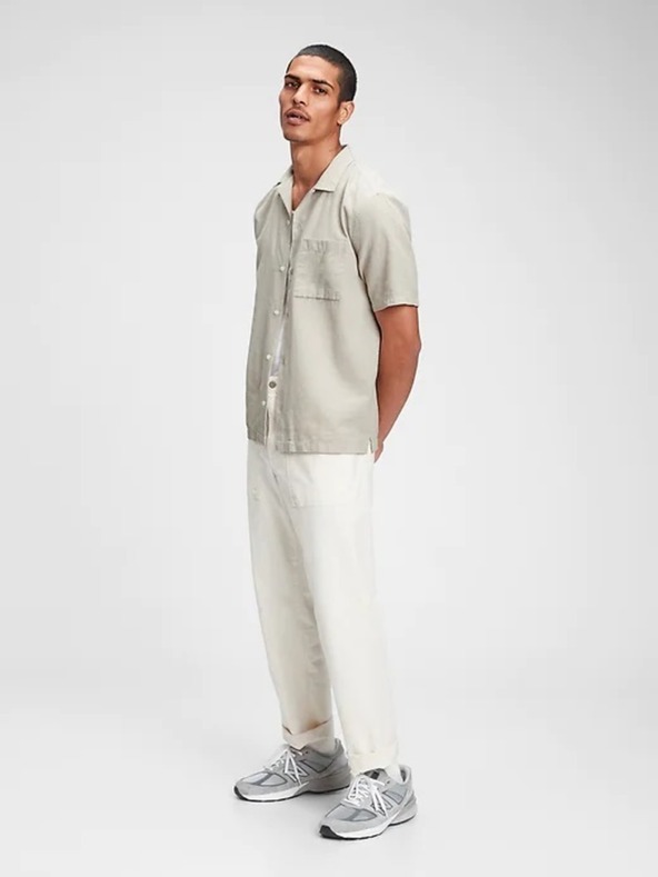 GAP Ленена риза с къс ръкав GAP
